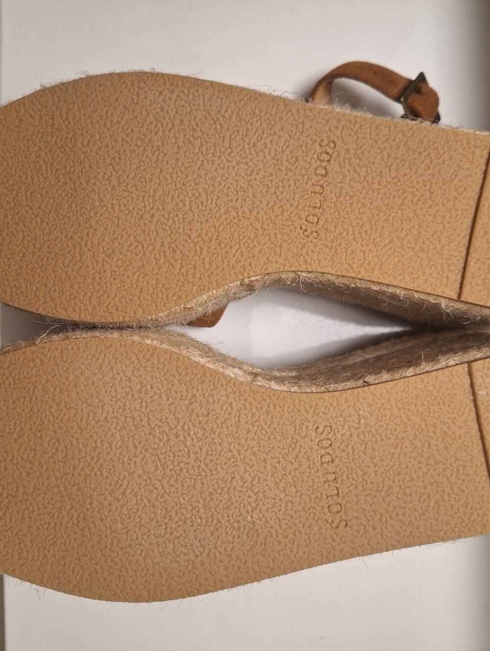 Soludos Women’s Tan Suede Espadrille Wedge Sandals Size 9.5 - Picture 5 of 9